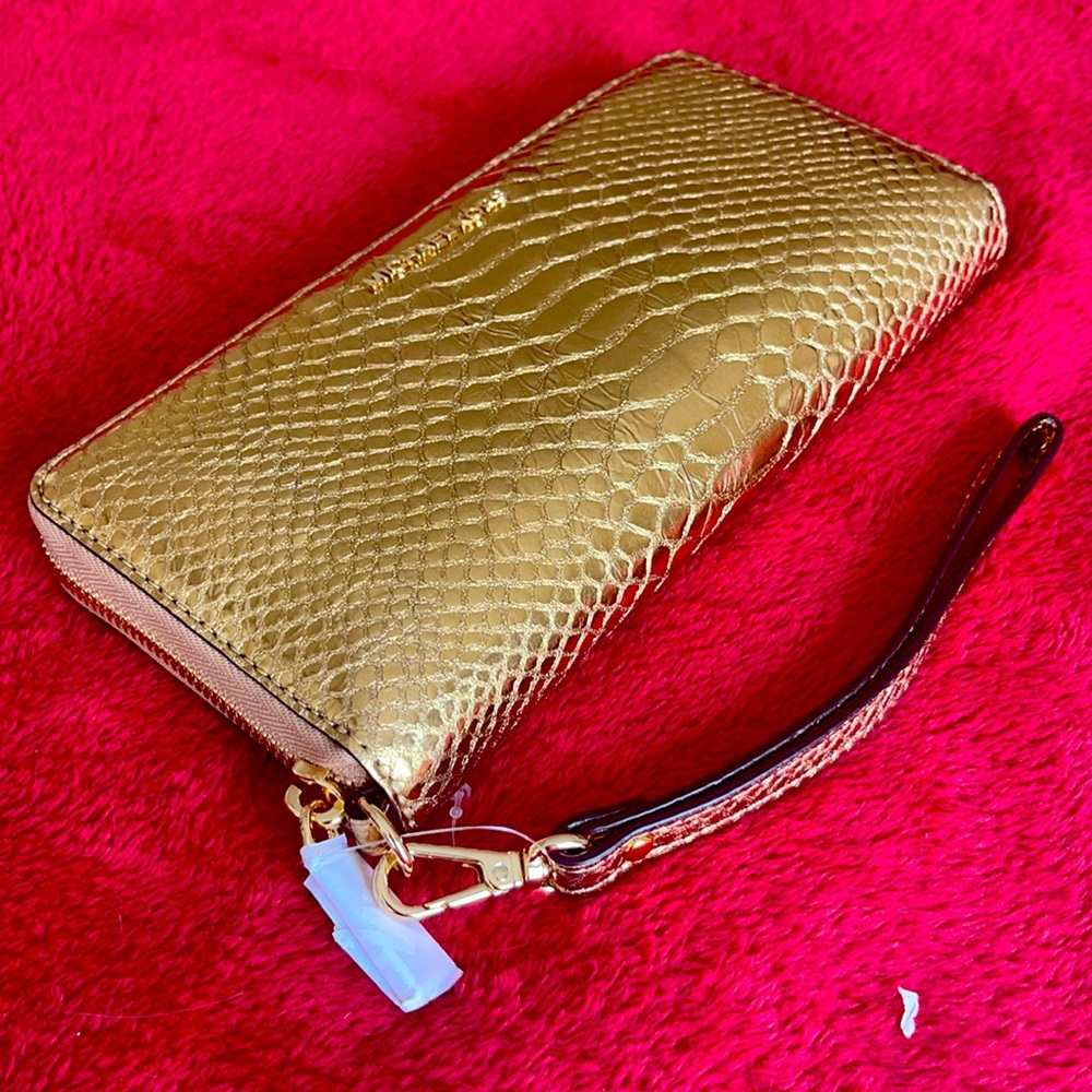 Michael Kors Metallic Embossed-leather Wallet